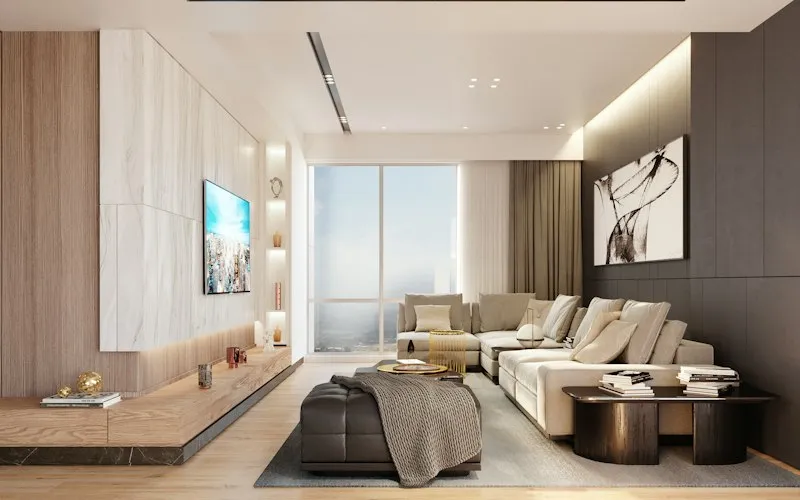 Modern condo living room (illustrative photo for 2+ bedroom condos for sale in Cambridge)